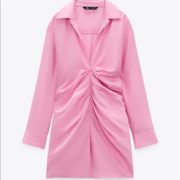 Zara Ruched Pink Dress - Picture 3 of 3